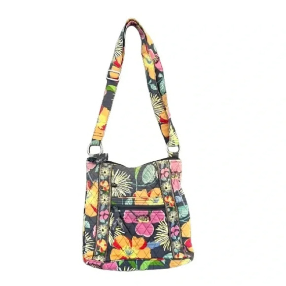 Vera Bradley Jazzy Blooms Hipster Crossbody Bag Retired Floral Print Adjustable - Picture 1 of 7